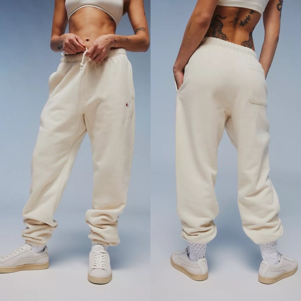 Champion UO Exclusive Reverse Weave Jogger Sweatpants Tan Size Small